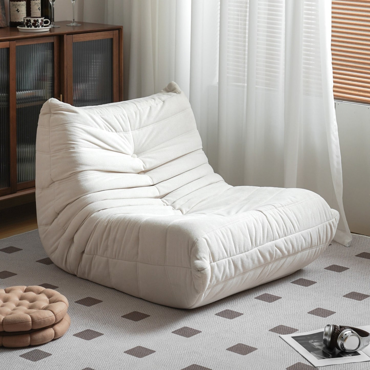 No Installation Bean Bag Chair Big Beanbag Chair For Adults Bean Bag Lounger Foam Chair For Home, Ap