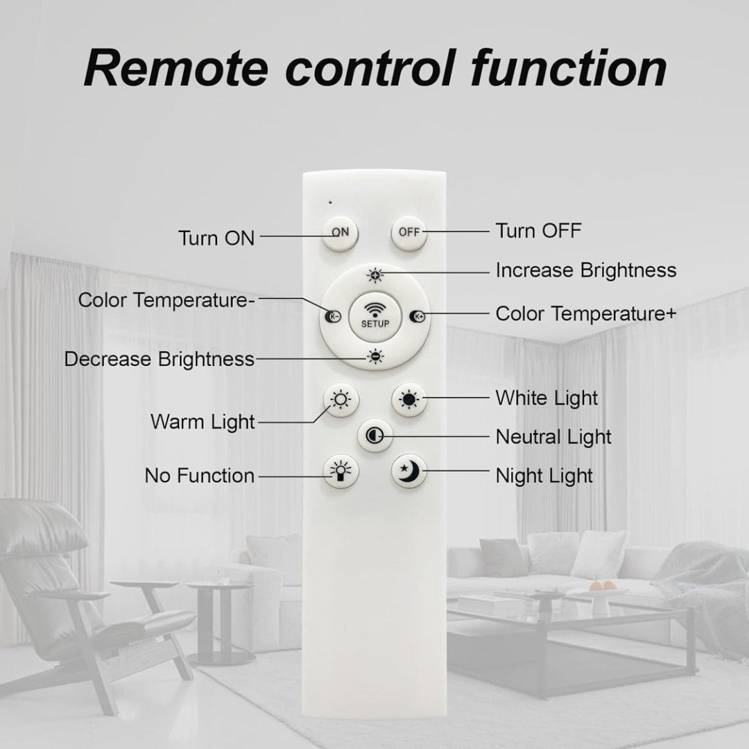 Modern LED Ceiling Light, Flush Mount Ceiling Light With Dimmable Remote Control, 6Rings Acrylic Ceiling Light Fixture For Bedroom, Living Room, Kitchen, Office Lamps 6 Heads