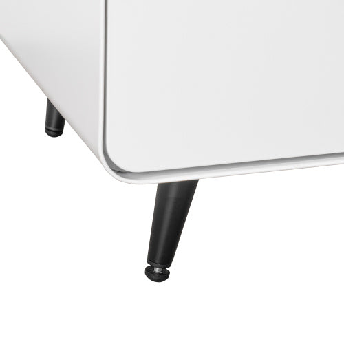 Modern Night Stand Storage Cabinet For Living Room Bedroom, Steel Cabinet With 3 Drawers,Bedside Furniture, Circular Handle