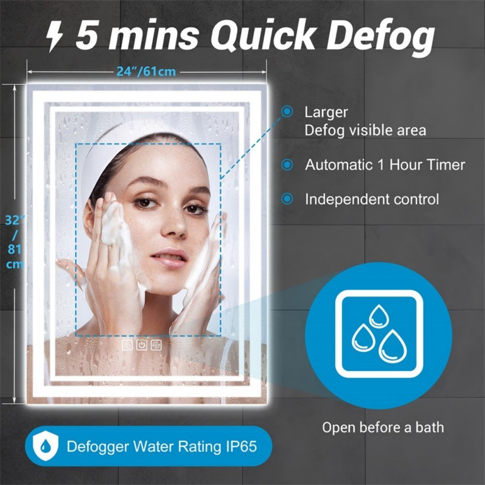 LED Bathroom Mirror 32 Inch X 24 Inch Front Backlight, Unable To Ship On Weekends